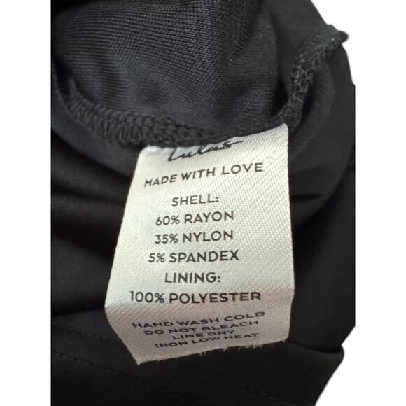 Lulus Women’s XS Black Square Neck Long Sleeve Bodycon Midi Dress Elegant Party - Picture 15 of 15